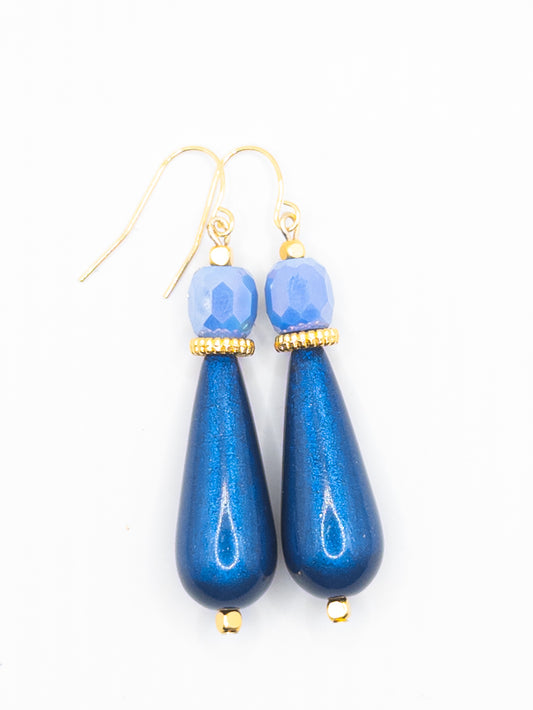 Oorbellen Isis blauw goud