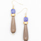 Oorbellen Joy taupe goud blauw