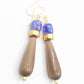 Oorbellen Joy taupe goud blauw