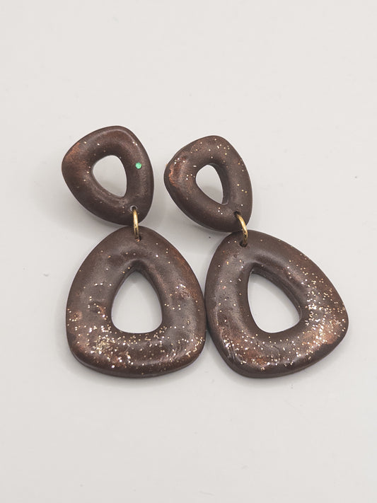 Oorbellen Brown glans