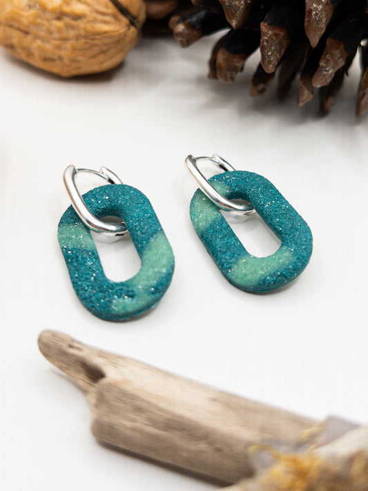 Creool hangers groentint met zilver