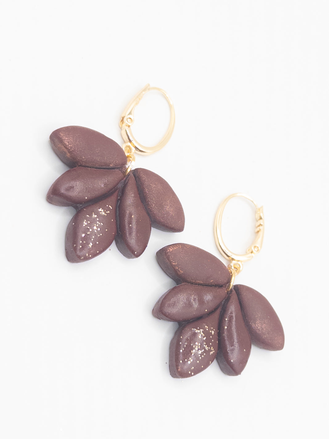 Oorbellen Lotus Burgundy glitter