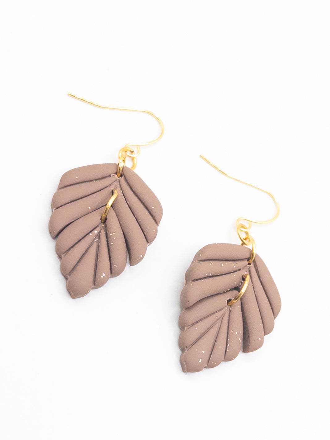 Oorbellen Leaf taupe
