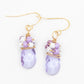 Oorbellen Lila druppels wit goud lila