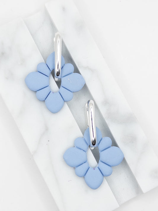 Oorbellen Licht Blauw Bloem