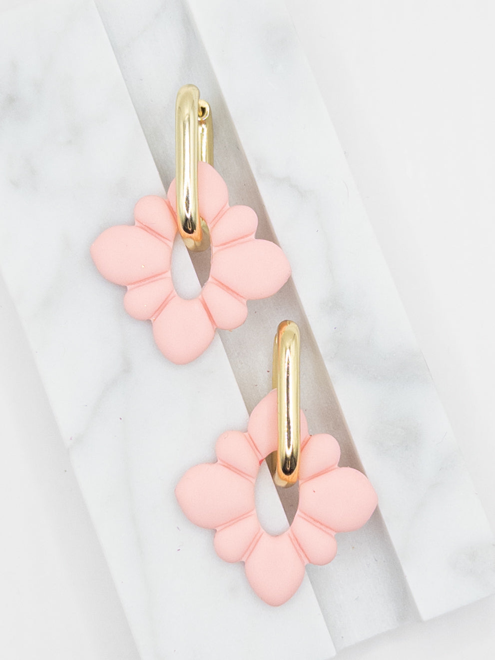 Oorbellen Roze Goud Bloem