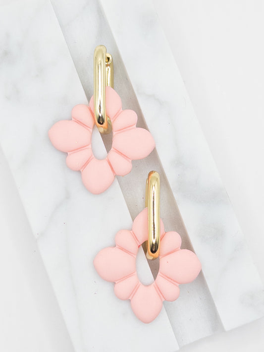 Oorbellen Roze Goud Bloem