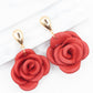 Oorbellen Roos rood goud