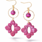 Oorbellen Bloem roze goud