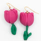 Tulpen oorbellen roze