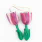 Tulpen oorbellen roze goud