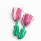 Tulpen oorbellen roze goud