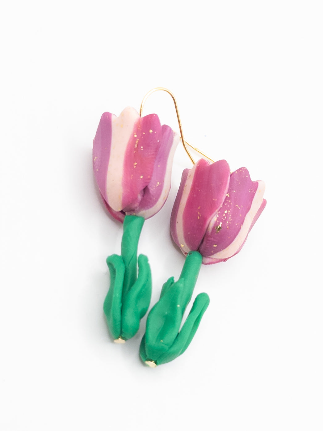 Tulpen oorbellen roze goud
