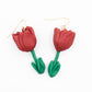 Tulpen oorbellen rood