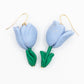 Tulpen oorbellen licht blauw goud