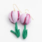 Tulpen oorbellen mix roze