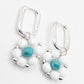 Bloemoorbellen zilver wit turquoise