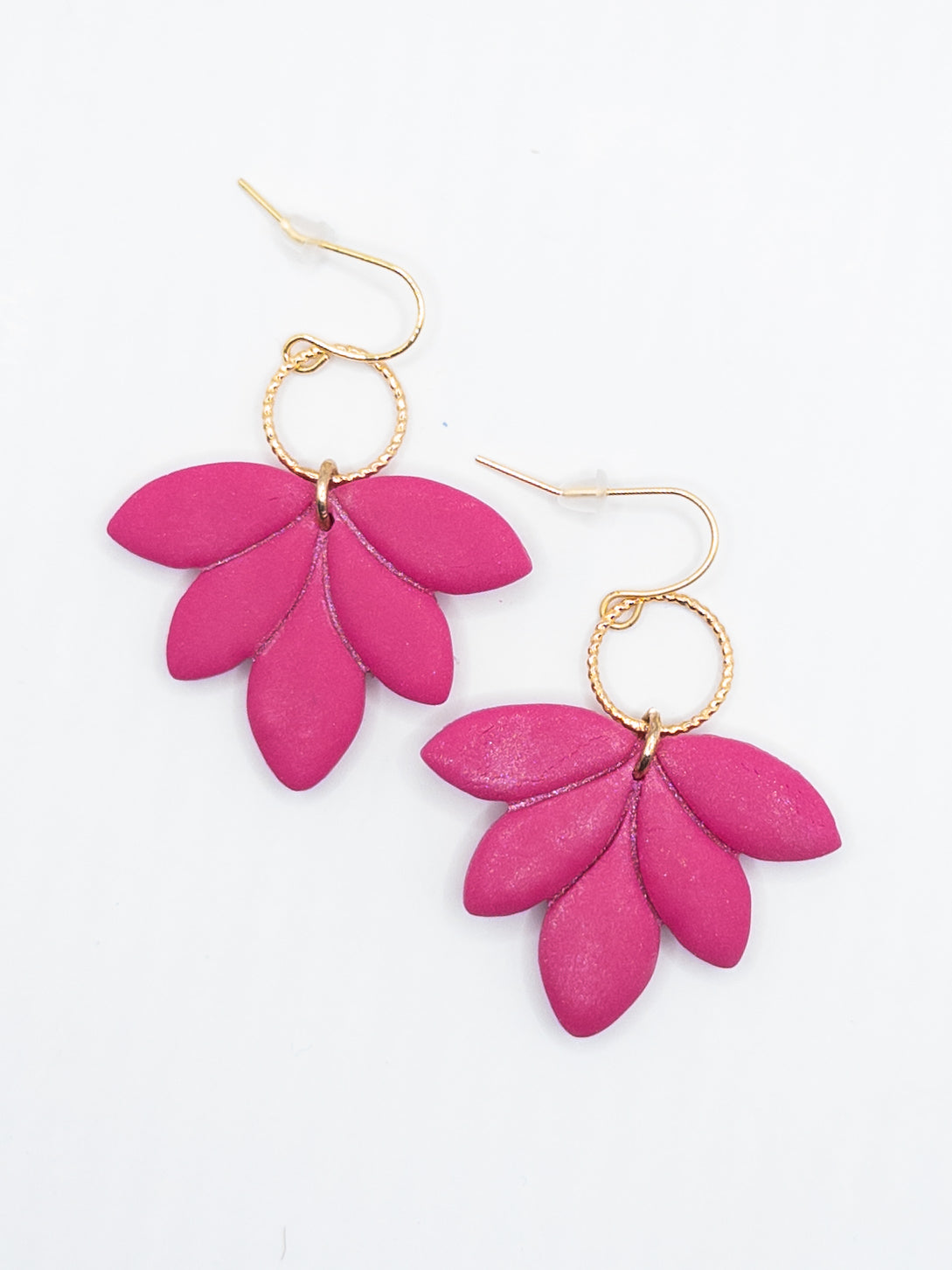 Oorbellen Lotus goud en roze