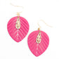 Oorbellen Leaf midi roze goud