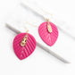 Oorbellen Leaf midi roze goud