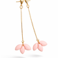 Oorbellen pale pink goud bloem mini