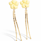 Trendy oorbellen geel goud bloem