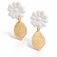 Oorbellen Bloem Feather wit