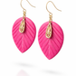 Oorbellen Leaf midi roze goud