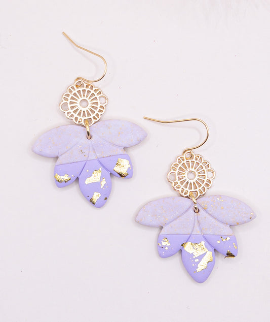 Oorbellen Aphrodite lila goud