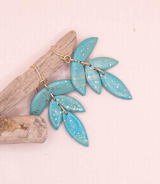 Oorbellen Claudia turquoise goud