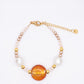Armband kralen wit amber goud verstelbaar Milla